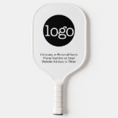 Basic Office Business Logo & Text CAN EDIT Farben Pickleball Schläger (Rückseite)