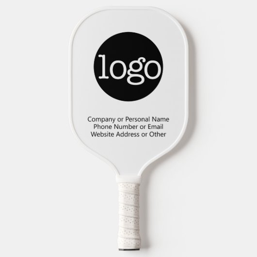 Basic Office Business Logo & Text CAN EDIT Farben Pickleball Schläger (Vorderseite)