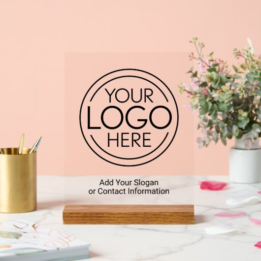 Basic Office-Firmenlogo mit Kontaktinformationen Acrylschild (Hochzeit)