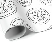Basic Office-Firmenlogo mit Kontaktinformationen Geschenkpapier (Rolleneckpunkt)