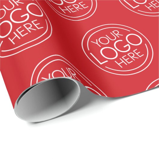 Basic Office-Firmenlogo mit Kontaktinformationen Geschenkpapier (Rolleneckpunkt)