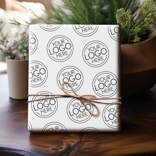 Basic Office-Firmenlogo mit Kontaktinformationen Geschenkpapier