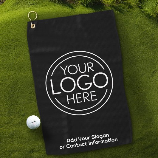 Basic Office-Firmenlogo mit Kontaktinformationen Golfhandtuch