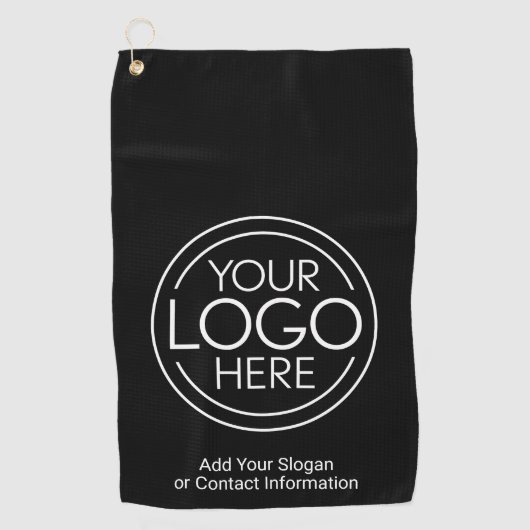 Basic Office-Firmenlogo mit Kontaktinformationen Golfhandtuch (Vorderseite)