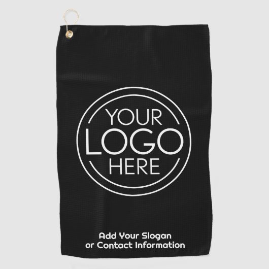Basic Office-Firmenlogo mit Kontaktinformationen Golfhandtuch (Vorderseite)