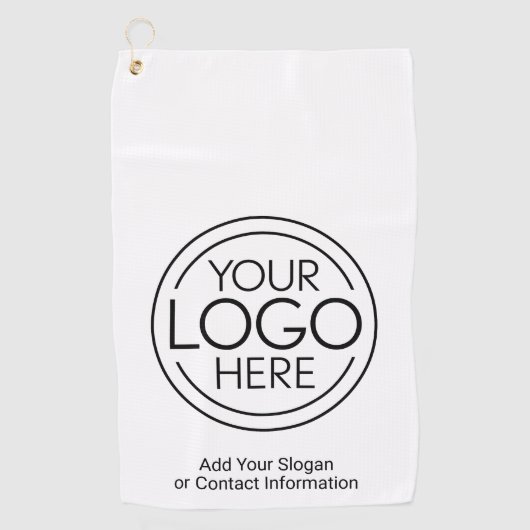 Basic Office-Firmenlogo mit Kontaktinformationen Golfhandtuch (Vorderseite)