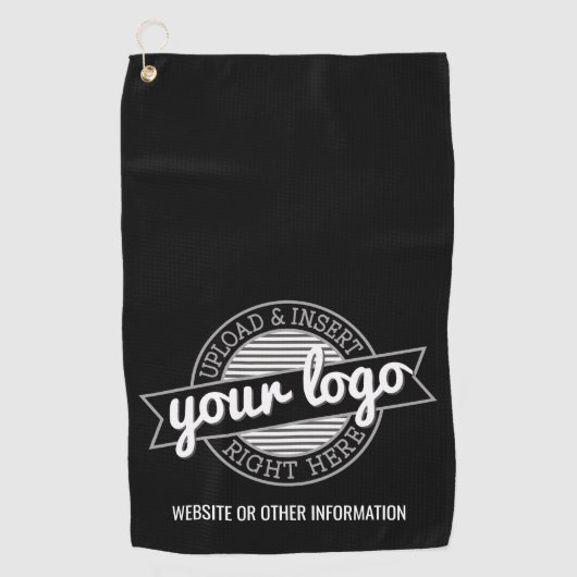 Basic Office-Firmenlogo mit Kontaktinformationen Golfhandtuch (Vorderseite)