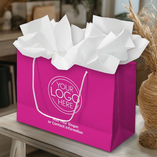 Basic Office-Firmenlogo mit Kontaktinformationen Große Geschenktüte