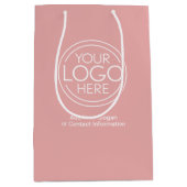 Basic Office-Firmenlogo mit Kontaktinformationen Mittlere Geschenktüte (Vorderseite)