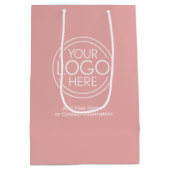 Basic Office-Firmenlogo mit Kontaktinformationen Mittlere Geschenktüte (Rückseite)