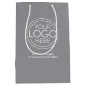 Basic Office-Firmenlogo mit Kontaktinformationen Mittlere Geschenktüte (Vorderseite)