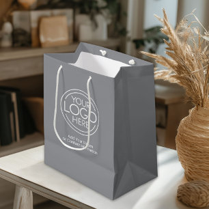 Basic Office-Firmenlogo mit Kontaktinformationen Mittlere Geschenktüte