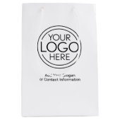 Basic Office-Firmenlogo mit Kontaktinformationen Mittlere Geschenktüte (Vorderseite)