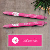 Basic Office-Firmenlogo und Text KÖNNEN Pink BEARB Kugelschreiber