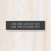 Basic Office mit 2 Textlinien - Schwarz-weiß Türschild (Vorderseite )