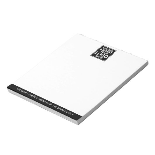 Basic Office mit Firmenlogo und Kontaktinformation Notizblock (Rotiert)