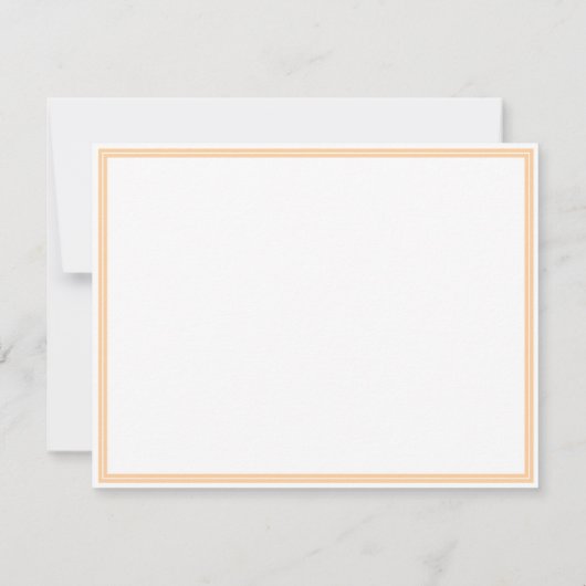 Basic Peach Border Personalized Note Card Mitteilungskarte (Rückseite)