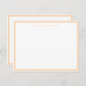Basic Peach Border Personalized  Note Card Mitteilungskarte (Vorne/Hinten)