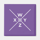 Basic Pigpen Cipher Key WXYZ (4 von 4) auf dunkel Magnet (Vorne)