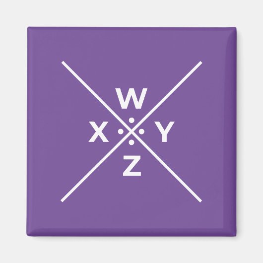 Basic Pigpen Cipher Key WXYZ (4 von 4) auf dunkel Magnet (Vorne)