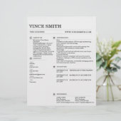Basic Professional Resume Template Design Trendy 1 Briefbogen (Stehend Vorderseite)