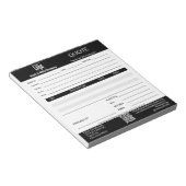 Basic Professional Service Business Black Quote  Notizblock (angewinkelt)