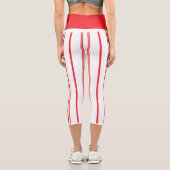 "Basic Red and White Strip" Hochgeschlagene Capris (Rückseite)