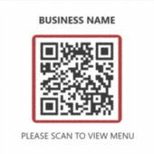 Basic Red Restaurant QR Code Scan für Menüaufklebe Aufkleber (Vorderseite)