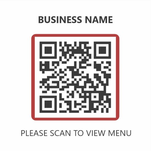 Basic Red Restaurant QR Code Scan für Menüaufklebe Aufkleber (Vorderseite)