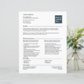 Basic Resume Template Design Easy Photo Job Search (Stehend Vorderseite)