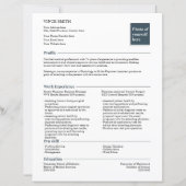Basic Resume Template Design Easy Photo Job Search (Vorderseite)