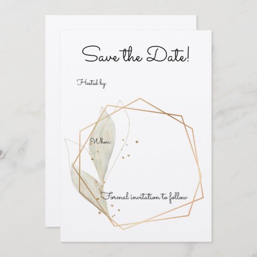 Basic Save the Date Wedding Invite Einladung (Vorne/Hinten)