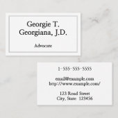 Basic & Schlicht Advocate Business Card Visitenkarte (Vorne/Hinten)