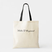 Basic Script Name Natural Tote Bag Tragetasche (Rückseite)