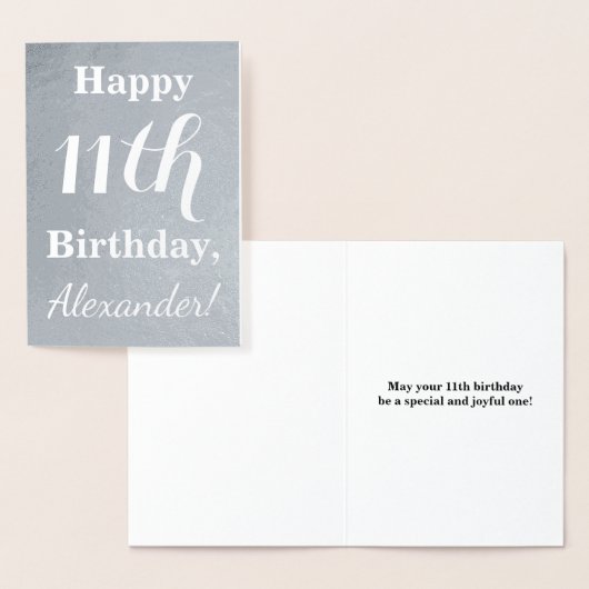 Basic Silver Foil 11. Geburtstag + Individuelle Na Folienkarte (Anzeige)