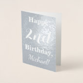 Basic Silver Foil 2. Geburtstag + Individuelle Nam Folienkarte (Vorderseite)