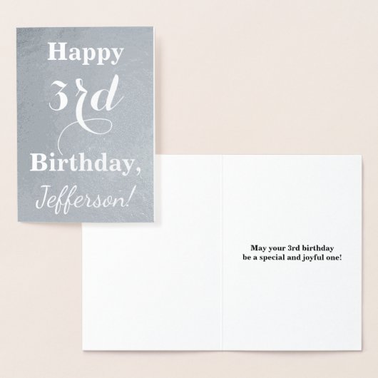 Basic Silver Foil 3. Geburtstag + Individuelle Nam Folienkarte (Anzeige)