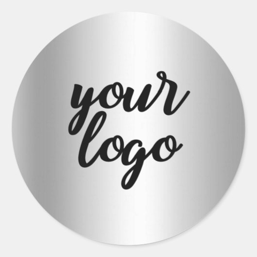 Basic Silver Metallic Shine Silver Runder Aufkleber (Vorderseite)