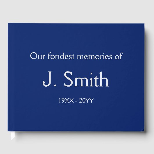 Basic, Simple Funerary Guestbook Gästebuch (Vorderseite)