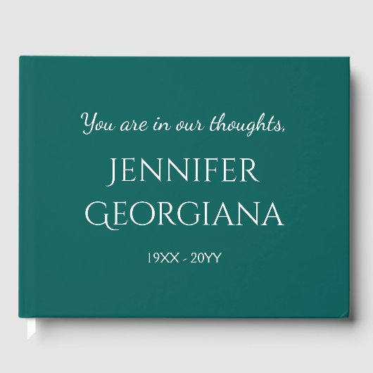 Basic, Simple Memorial Gästebuch (Vorderseite)