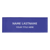 Basic Simple Minimalist Modern Navy Blue Title Namenschild (Vorderseite)