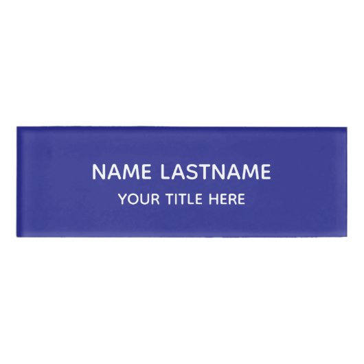 Basic Simple Minimalist Modern Navy Blue Title Namenschild (Vorderseite)