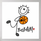Basic Strichmännchen Basketball T - Shirt und Gesc Poster (Vorne)