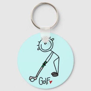Basic Strichmännchen Golf T - Shirt und Geschenke Schlüsselanhänger