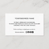 Basic Thank You Business Logo Business Discount Visitenkarte (Rückseite)