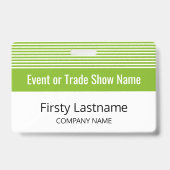 Basic Trade Show mit Name und Firma - Streifen Ausweis (Vorderseite)