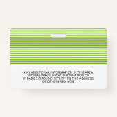 Basic Trade Show mit Name und Firma - Streifen Ausweis (Rückseite)