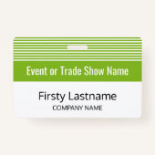 Basic Trade Show mit Name und Firma - Streifen Ausweis (Vorderseite)
