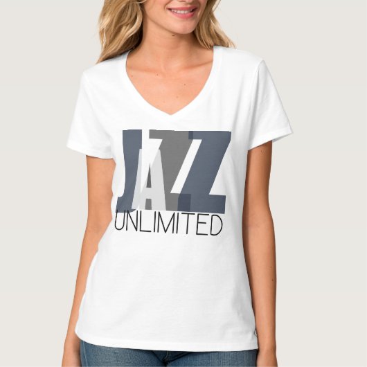 Basic V-Ausschnitt für Damen Jazz Unlimited T-Shirt (Vorderseite)