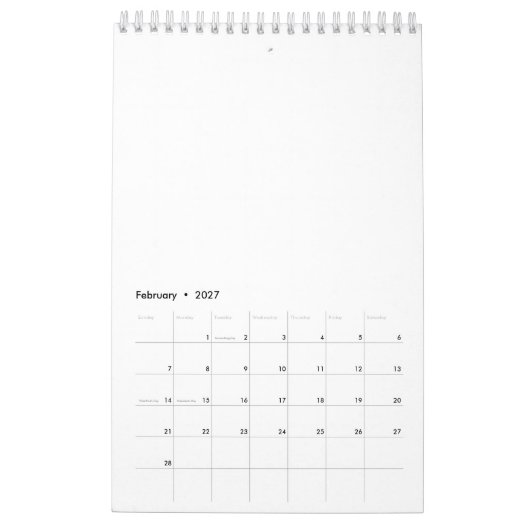 básico editable kalender (Feb 2027)